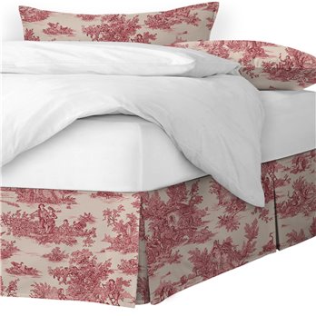 Bouclair Red Platform Bed Skirt - Size Full 18" Drop