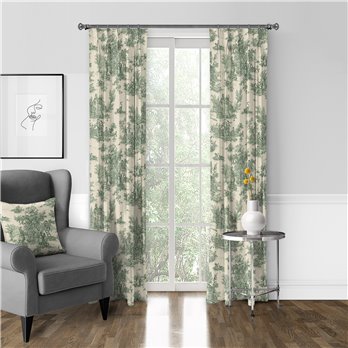 Bouclair Green Pinch Pleat Drapery Panel - Pair - Size 40"x132"