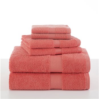 Martex® Ringspun 6 Piece Coral Bath Towel Set