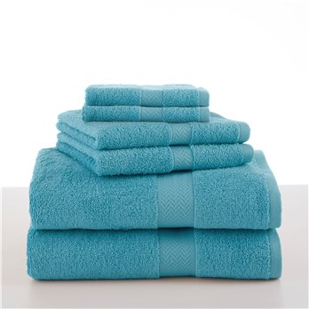 Martex® Ringspun 6 Piece Island Blue Bath Towel Set