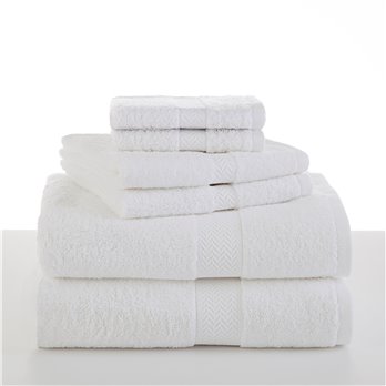 Martex® Ringspun 6 Piece Optical White Bath Towel Set