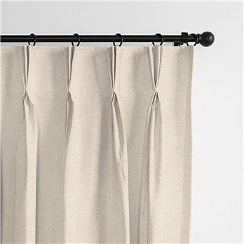 Braxton Natural Pinch Pleat Drapery Panel - Pair - Size 20"x132"