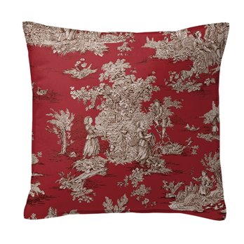 Chateau Red/Black Decorative Pillow - Size 20" Square