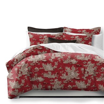 Chateau Red/Black Coverlet and Pillow Sham(s) Set - Size Super Queen