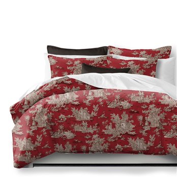 Chateau Red/Black Comforter and Pillow Sham(s) Set - Size Twin