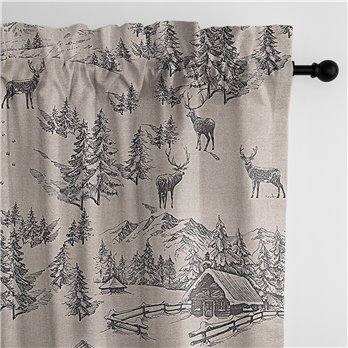 Cross Country Natural Pole Top Drapery Panel - Pair - Size 50"x144"