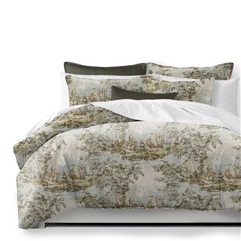 Countryside Natural/Aqua Comforter and Pillow Sham(s) Set - Size Super King