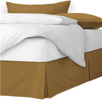 Classic Waffle Mustard Platform Bed Skirt - Size Queen 15" Drop