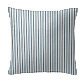Cruz Ticking Stripes Indigo/Ivory Decorative Pillow - Size 20" Square