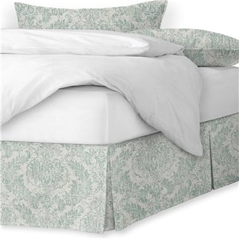 Damaskus Linen Mist Platform Bed Skirt - Size Queen 15" Drop