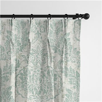 Damaskus Linen Mist Pinch Pleat Drapery Panel - Pair - Size 20"x96"