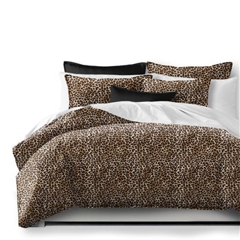 Jolene Animal Print Black Coverlet and Pillow Sham(s) Set - Size Super King