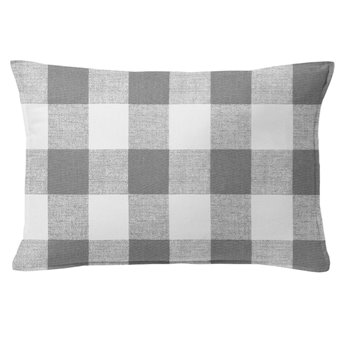 Lumberjack Check Gray/White Decorative Pillow - Size 14"x20" Rectangle