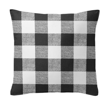 Lumberjack Check White/Black Decorative Pillow - Size 20" Square