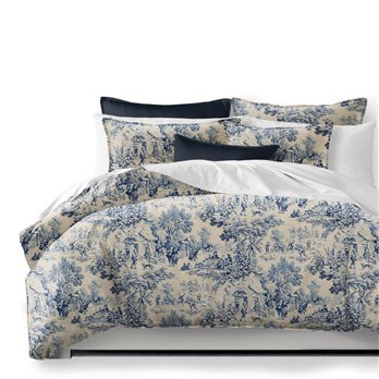 Maison Toile Blue Coverlet and Pillow Sham(s) Set - Size Super Queen