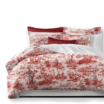 Malaika Red Coverlet and Pillow Sham(s) Set - Size Super King