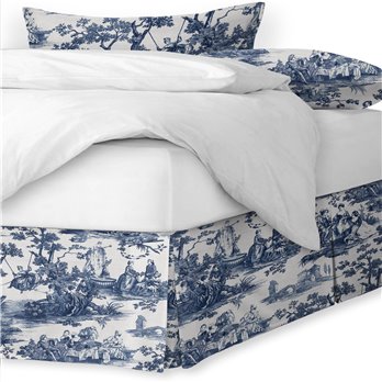 Malaika Blue Platform Bed Skirt - Size Twin 15" Drop