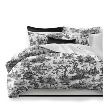 Malaika Black Comforter and Pillow Sham(s) Set - Size Super Queen