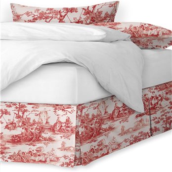 Malaika Red Platform Bed Skirt - Size Full 18" Drop