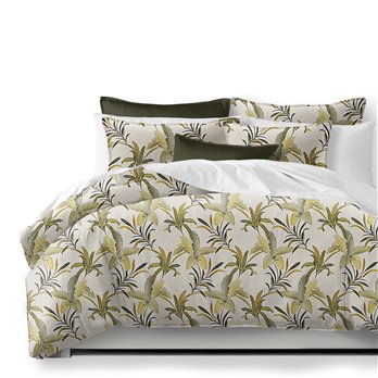 Renee Palm Green Comforter and Pillow Sham(s) Set - Size Queen