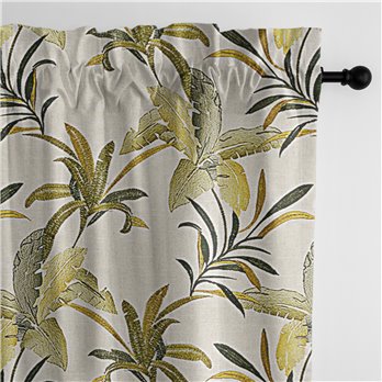 Renee Palm Green Pole Top Drapery Panel - Pair - Size 50"x132"