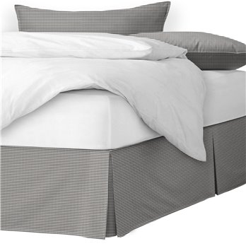 Rockton Check Gray Platform Bed Skirt - Size Twin 15" Drop