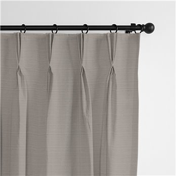 Nova Taupe Pinch Pleat Drapery Panel - Pair - Size 20"x84"