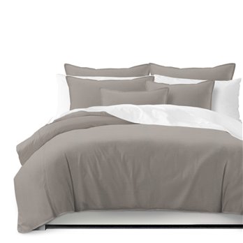 Nova Taupe Duvet Cover and Pillow Sham(s) Set - Size Super Queen