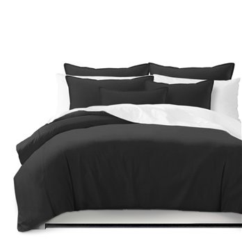 Nova Black Duvet Cover and Pillow Sham(s) Set - Size Super Queen