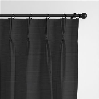 Nova Black Pinch Pleat Drapery Panel - Pair - Size 20"x132"