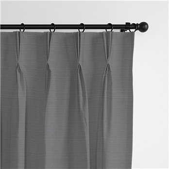 Nova Charcoal Pinch Pleat Drapery Panel - Pair - Size 40"x96"