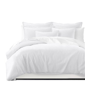 Sutton White Duvet Cover and Pillow Sham(s) Set - Size Full