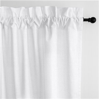 Sutton White Pole Top Drapery Panel - Pair - Size 50"x84"