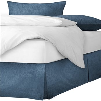 Juno Velvet Bluebell Platform Bed Skirt - Size King 15" Drop