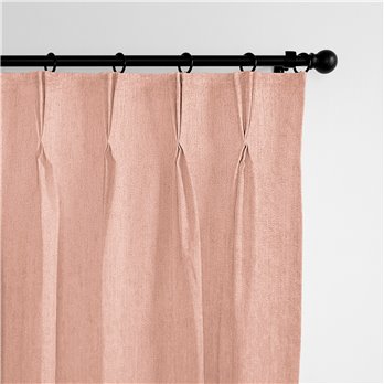 Juno Velvet Blush Pinch Pleat Drapery Panel - Pair - Size 40"x120"