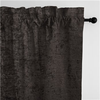 Juno Velvet Chocolate Pole Top Drapery Panel - Pair - Size 50"x96"