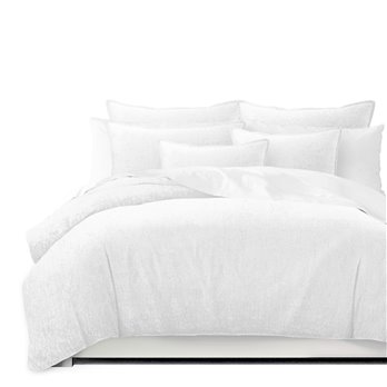 Juno Velvet White Duvet Cover and Pillow Sham(s) Set - Size Super King