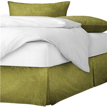 Juno Velvet Sulphur Platform Bed Skirt - Size Twin 15" Drop