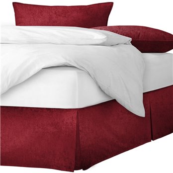 Juno Velvet Red Platform Bed Skirt - Size King 15" Drop