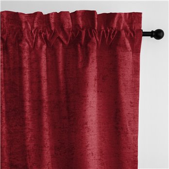 Juno Velvet Red Pole Top Drapery Panel - Pair - Size 50"x144"