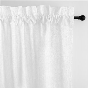Juno Velvet White Pole Top Drapery Panel - Pair - Size 50"x108"