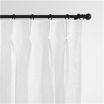 Juno Velvet White Pinch Pleat Drapery Panel - Pair - Size 20"x84"