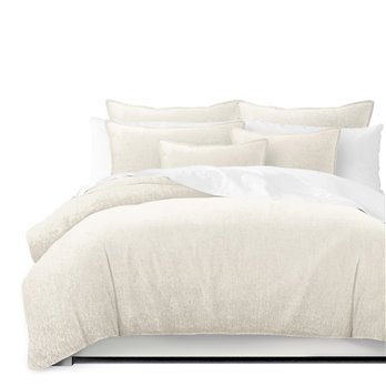 Juno Velvet Ivory Duvet Cover and Pillow Sham(s) Set - Size Queen