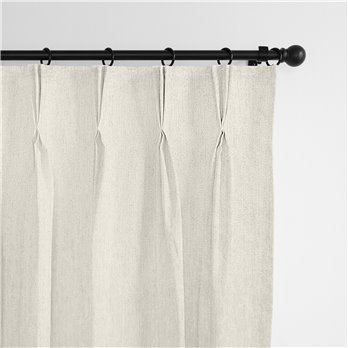 Juno Velvet Ivory Pinch Pleat Drapery Panel - Pair - Size 40"x132"