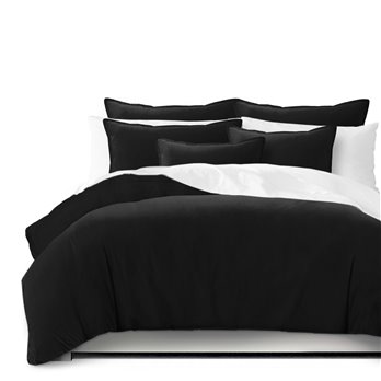 Vanessa Black Coverlet and Pillow Sham(s) Set - Size Super Queen