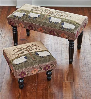Willow & Sheep Hooked Chair Pad