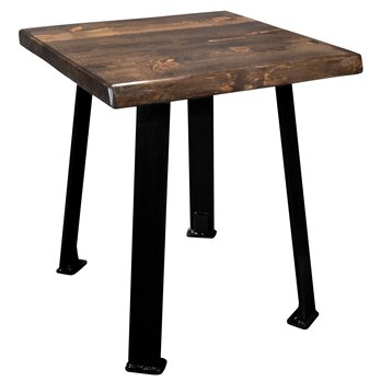 Big Sky Live Edge End Table w/ Blackstone Series Forged Iron Legs - Provincial Stain & Clear Lacquer Finish