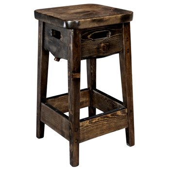 Big Sky Backless 30" Seat Height Barstool - Jacobean Stain & Clear Lacquer Finish