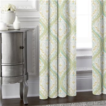 Cressida Green Tea Pinch Pleat Drapery Single Panel - Size (20" W x 108" L)