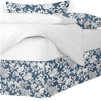 Lark Navy King Bed Skirt 18" drop